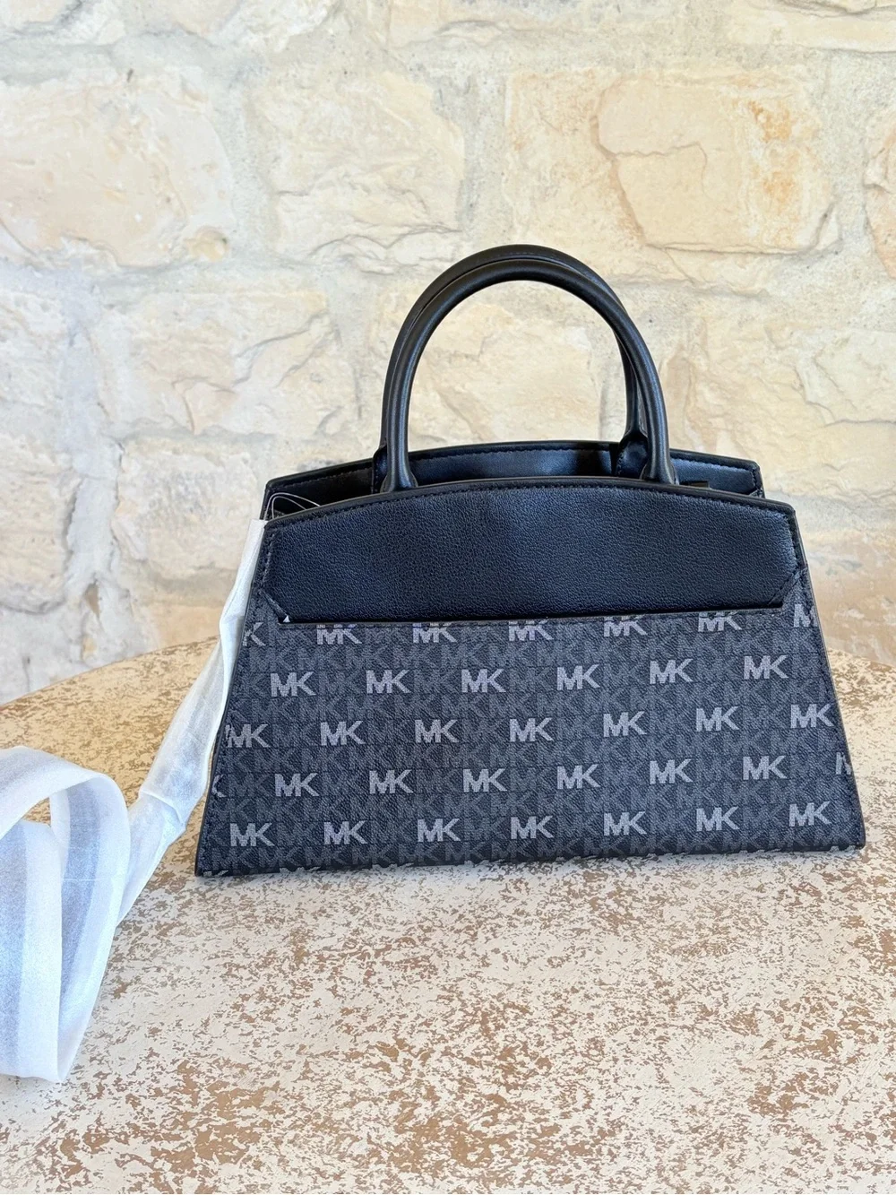 Michael Kors Black MK Logo Top-Handle Satchel